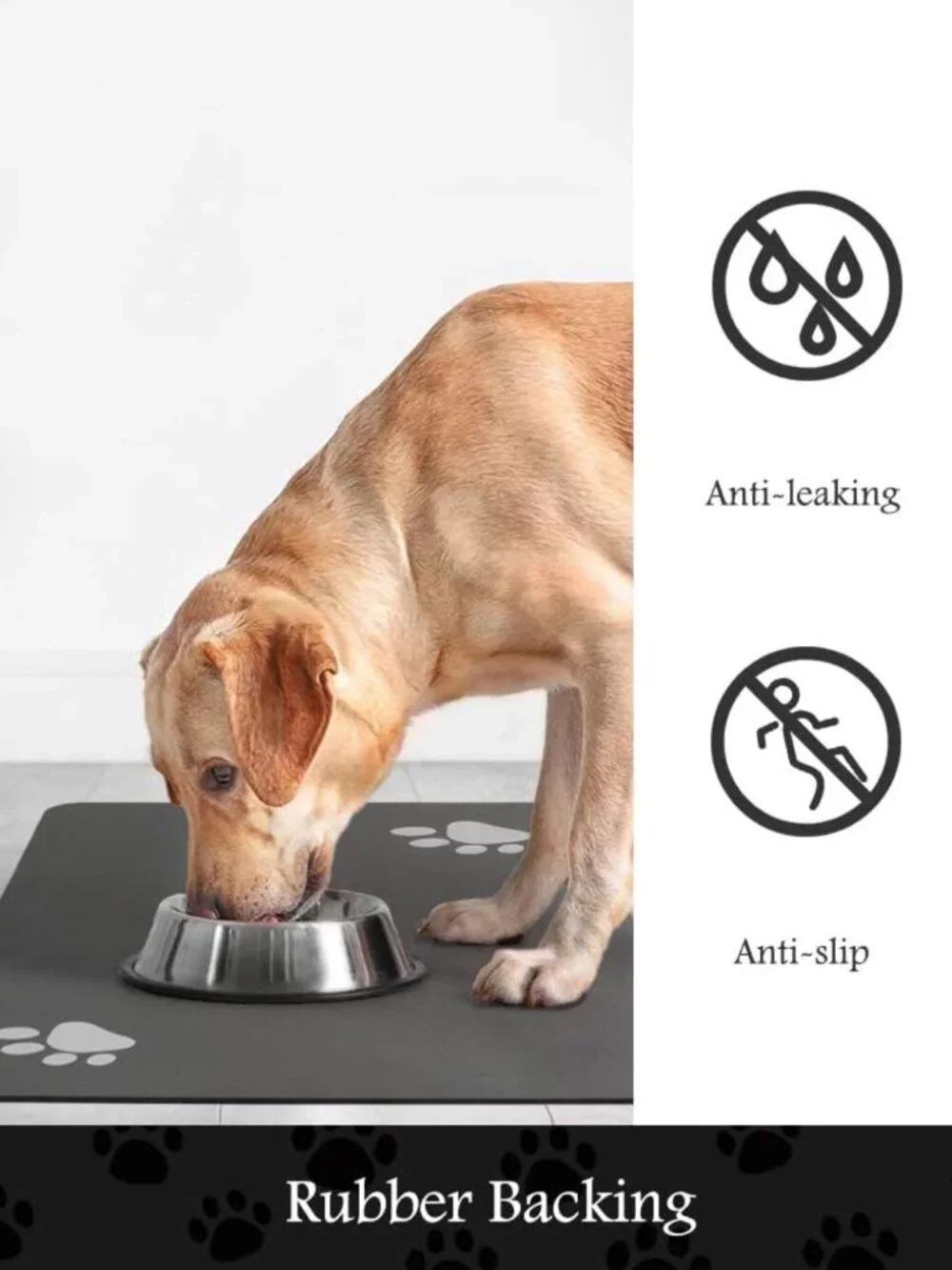 Absorbent Dog Feeding Mat - Quick Dry, Stain-Resistant, 16